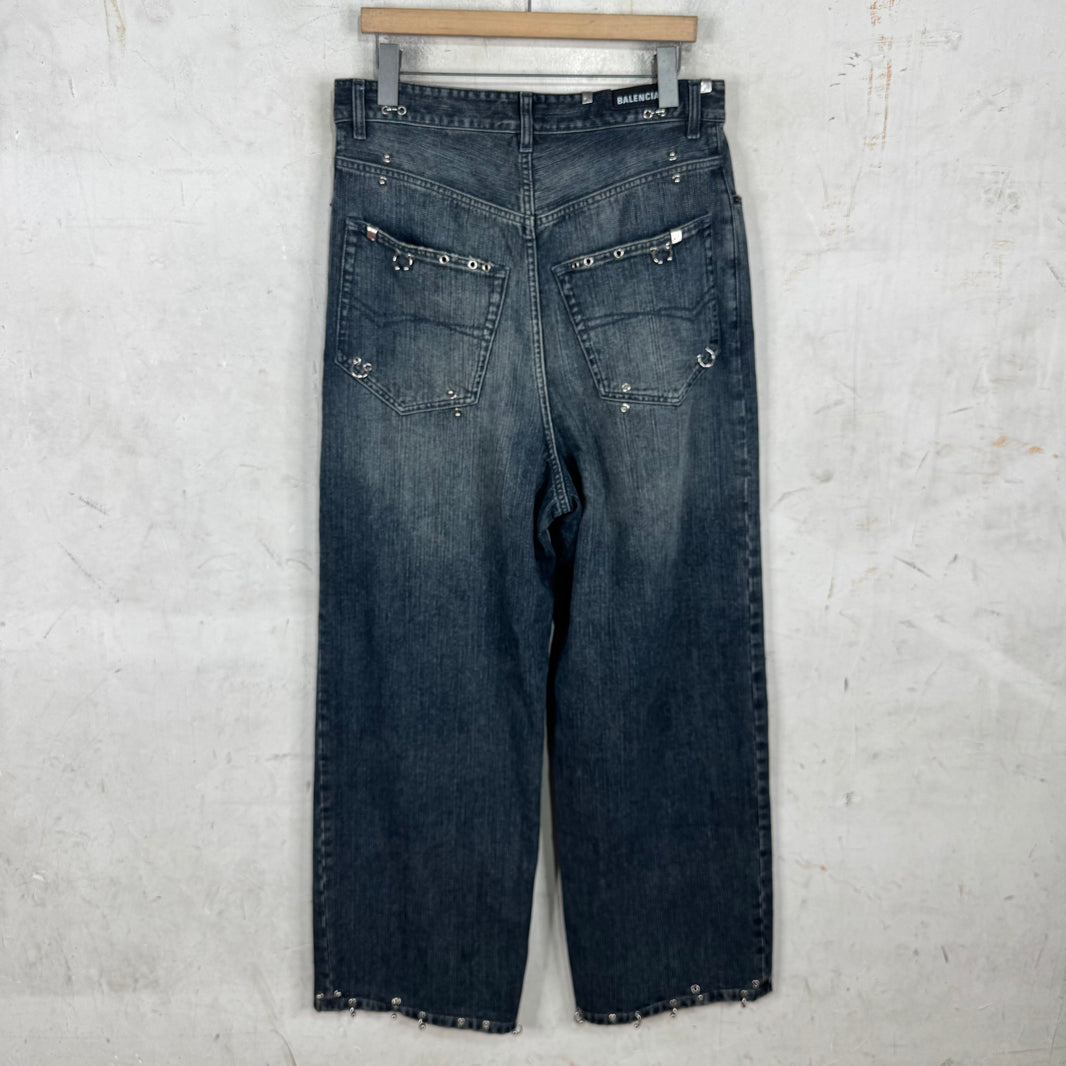 Balenciaga Dark Wash Sample Pierced Jeans