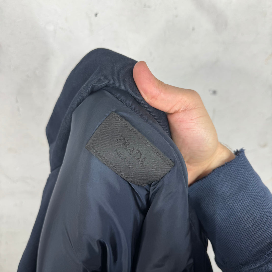 Prada Navy Padded Trench Coat