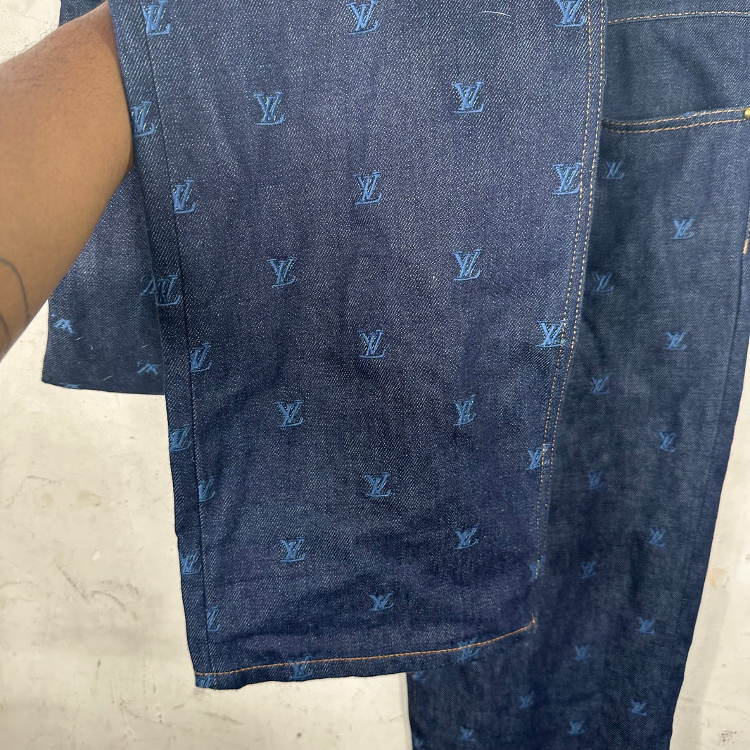 Louis Vuitton Dark Wash Monogram Blue Jeans