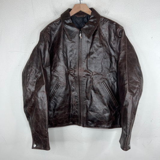 Stussy Brown Goat Leather Garage Jacket