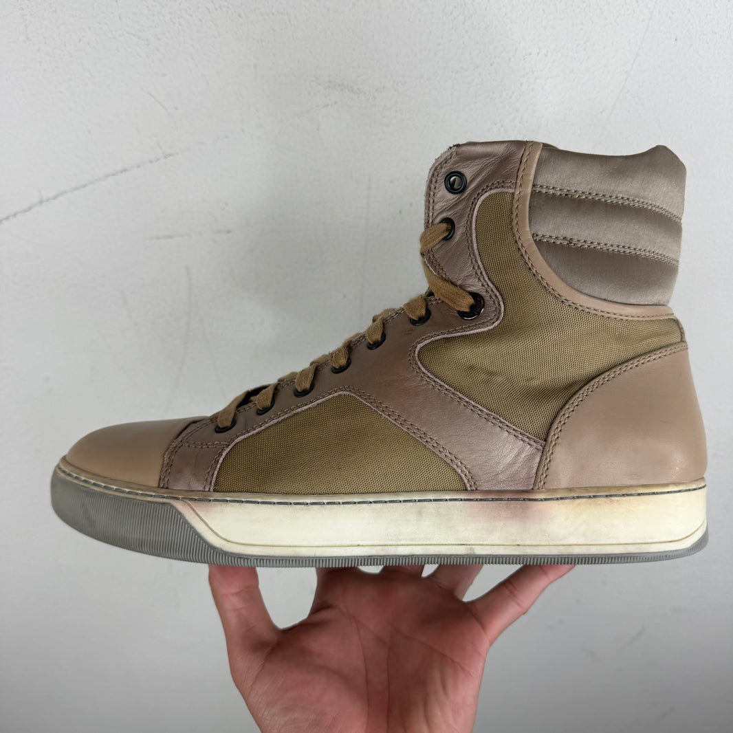 Lanvin Leather Canvas High Top Sneaker