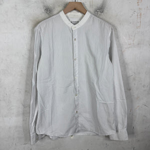 Margiela 00's Pinstriped Collarless Shirt