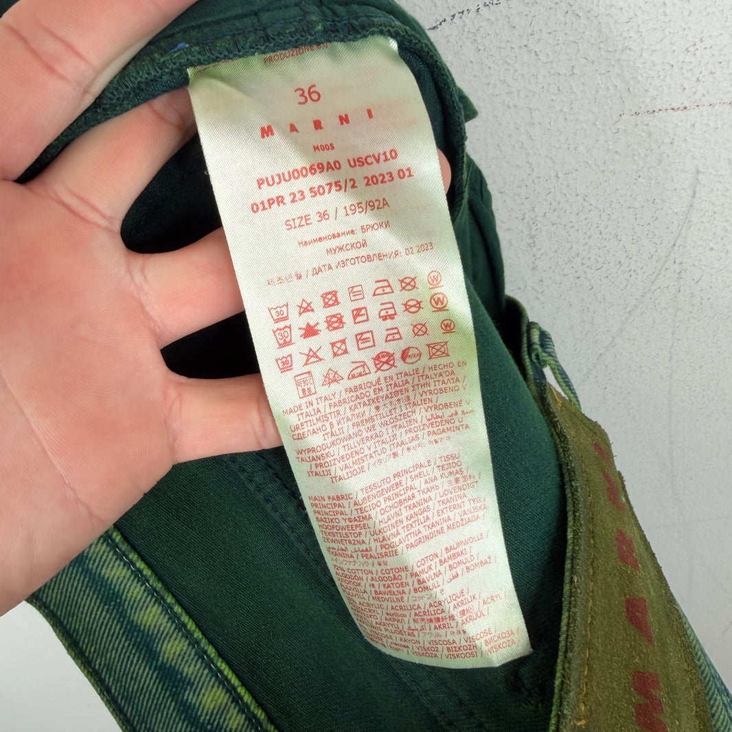 Marni Green Flared Denim Jeans