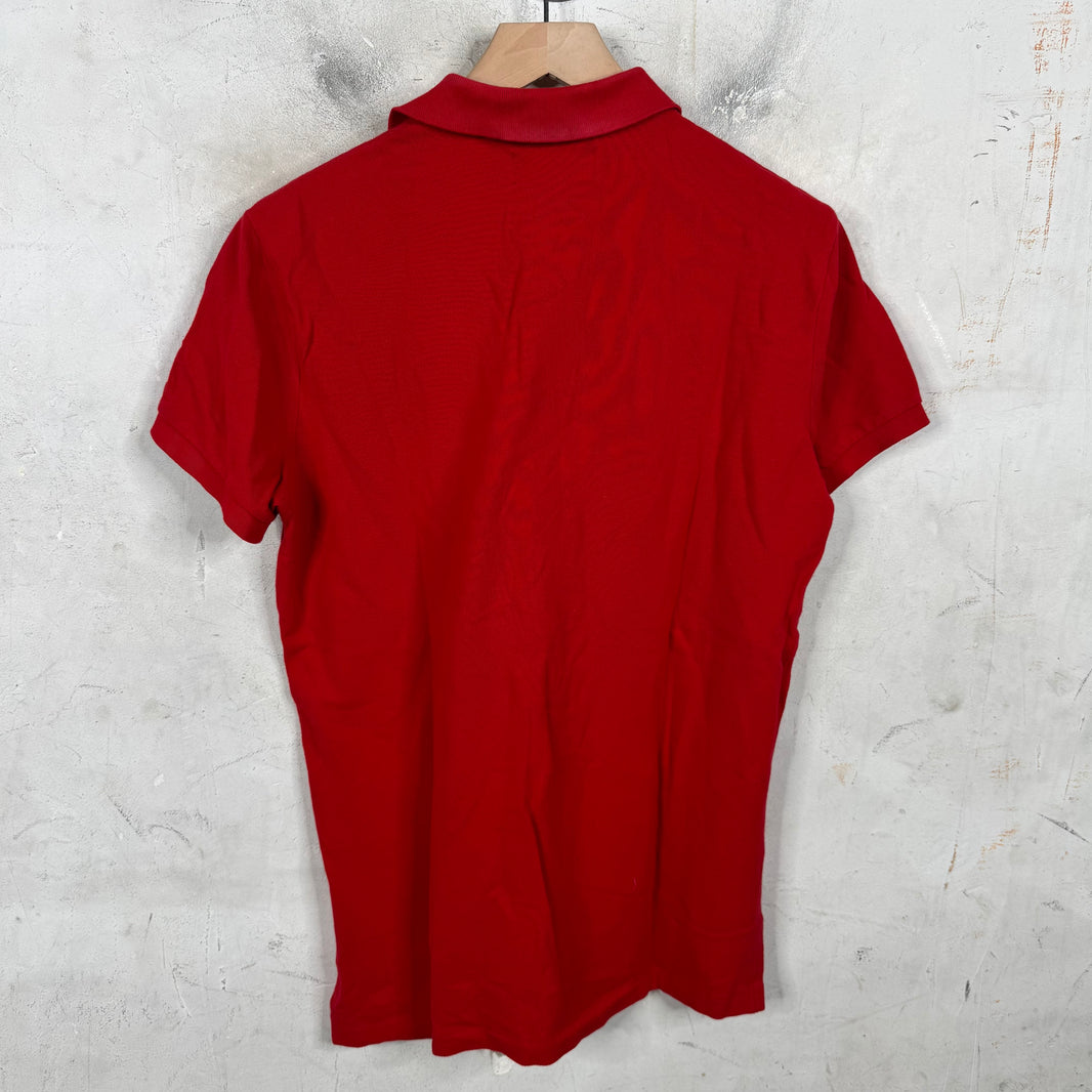 Ralph Lauren Red Printed Equipment Polo Shirt