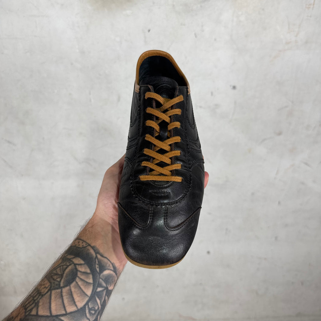 Dries Van Noten Brown Leather Driver Sneakers