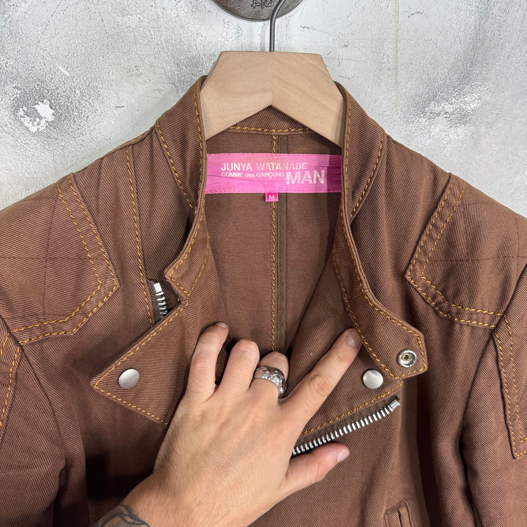 Junya Watanabe Brown Canvas Perfecto Jacket