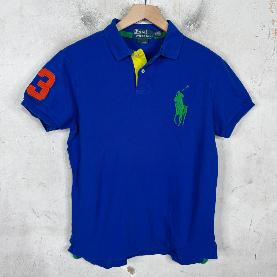 Ralph Lauren Blue Green Big Pony Orange #3 Polo