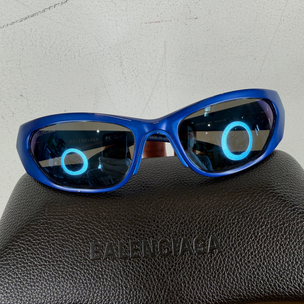 Balenciaga Blue BB0181S Metal Frame Sunglasses