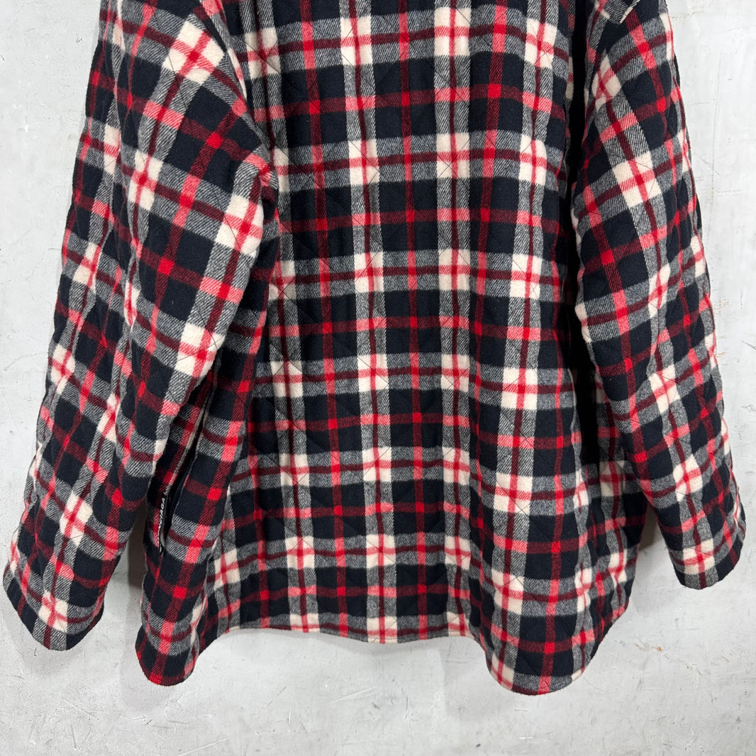 Balenciaga Heavy Plaid Snap Flannel Jacket