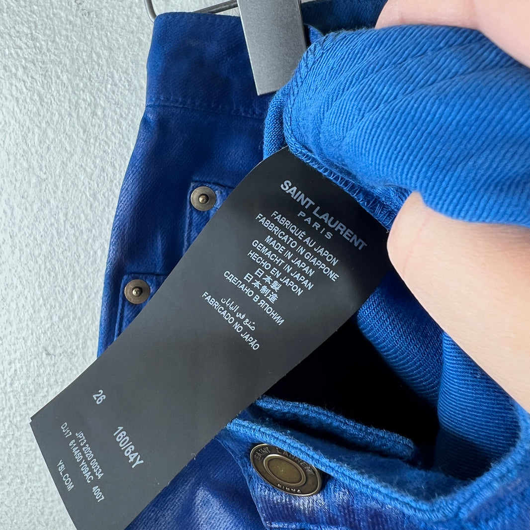 Saint Laurent Blue Waxed D05 Jeans