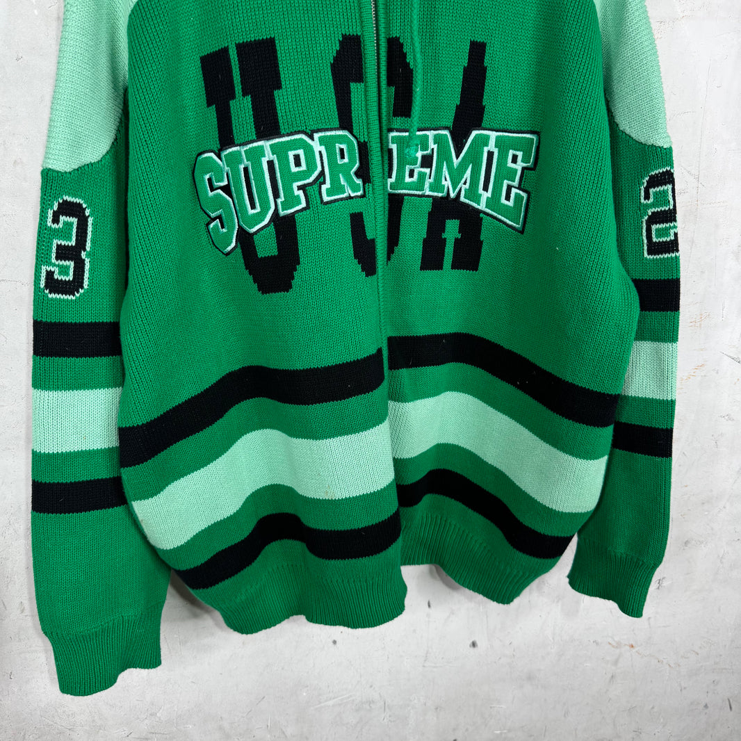 Supreme Green 23 Knit Zip Hoodie