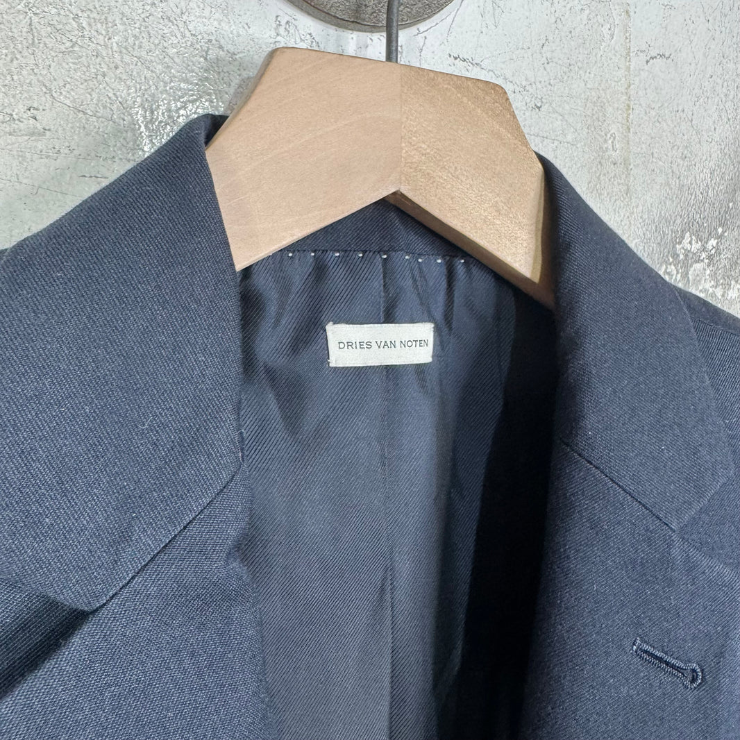 Dries Van Noten Navy Double Breasted Blazer