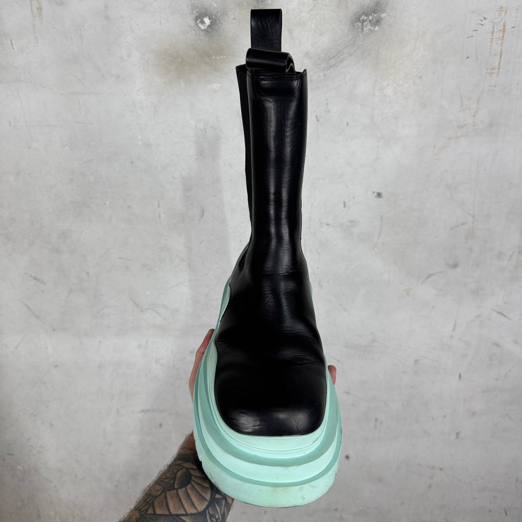 Bottega Veneta Teal Sole Lug Chelsea Boots