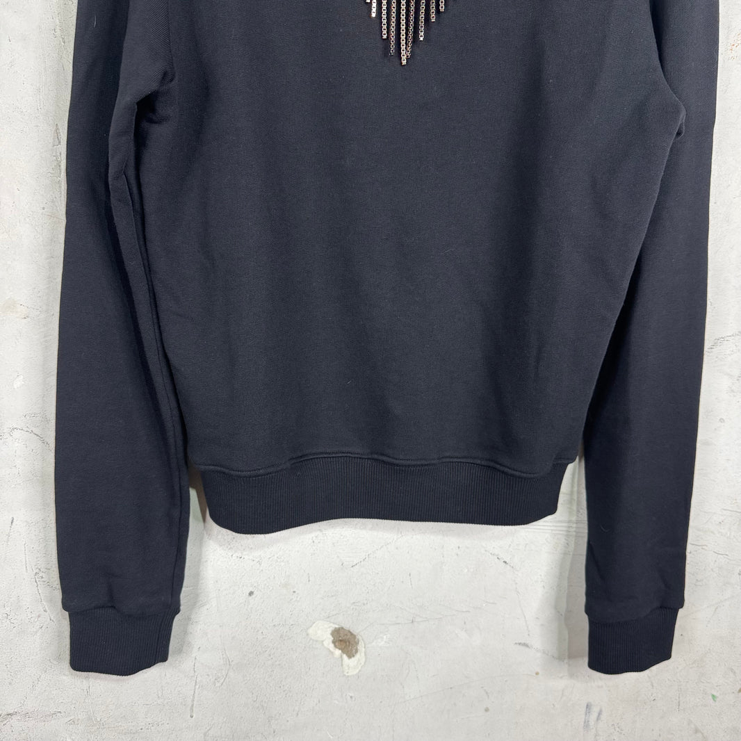 Saint Laurent Chain Embellished Crewneck Sweatshirt