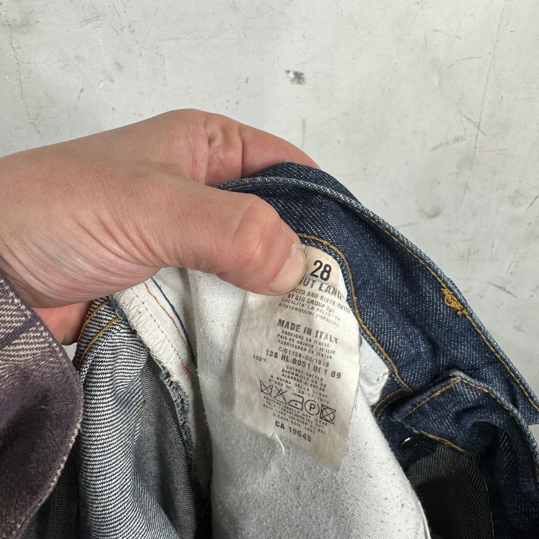 Helmut Lang Raw Hemmed Slim Straight Jeans