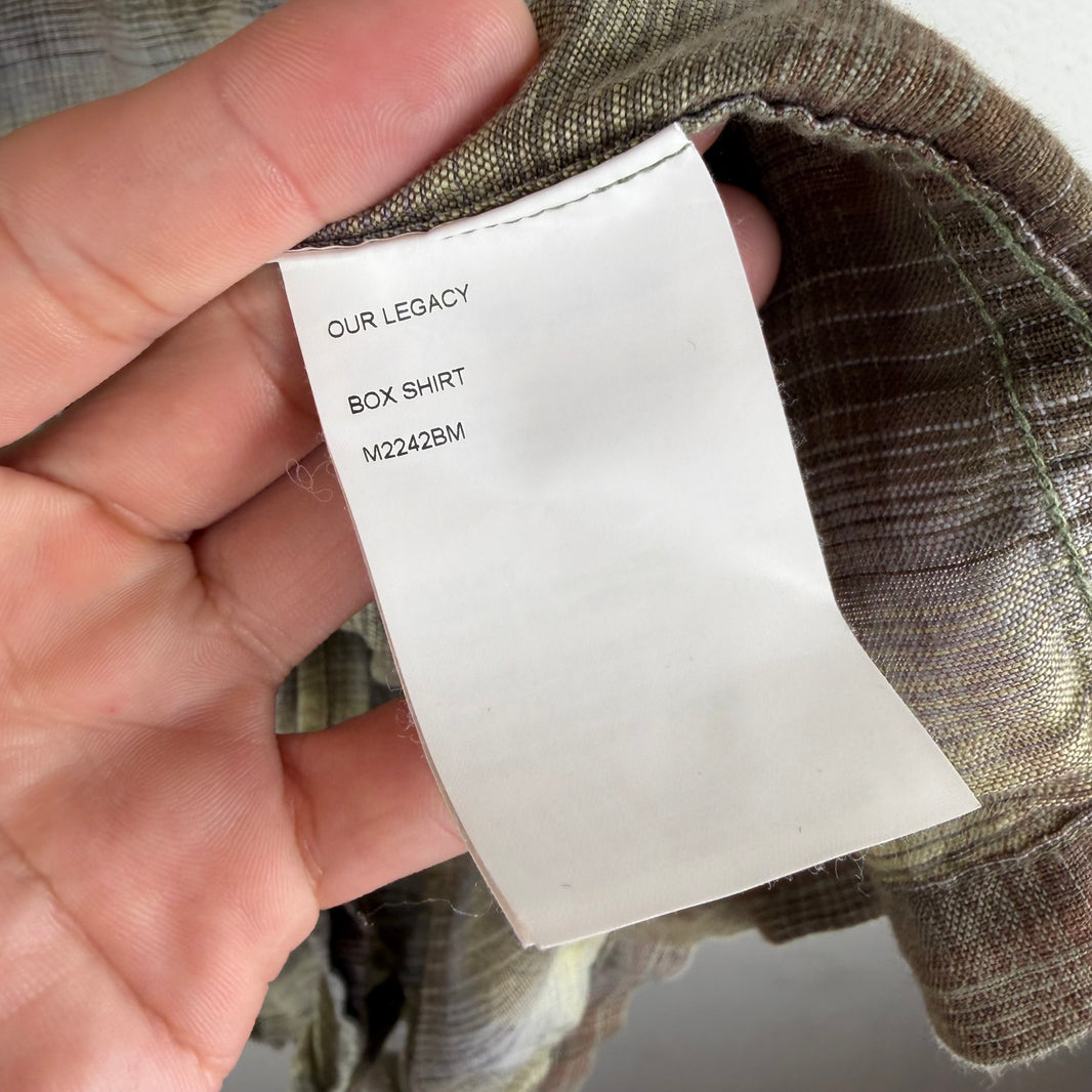 Our Legacy Green/Brown Plaid Button Up Box Shirt