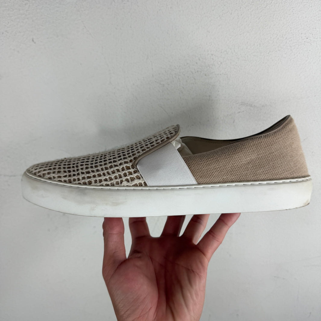 Chanel Woven Checkered Slip On Sneakers