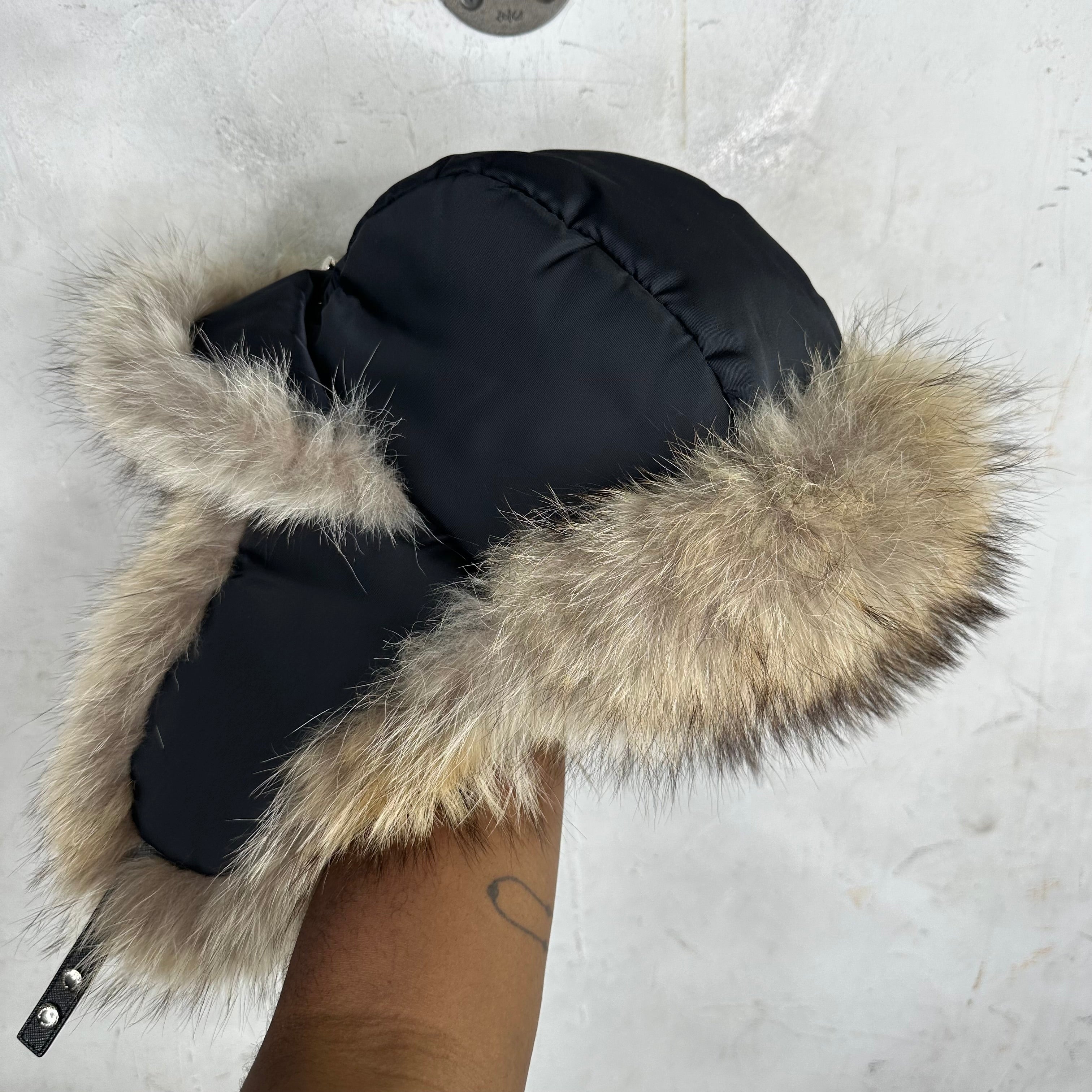 Prada Fur Nylon Trapper Hat – www.Lukes.store