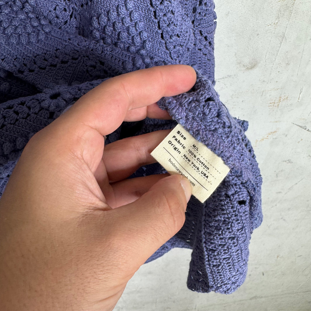 Bode Purple Crochet Shirt