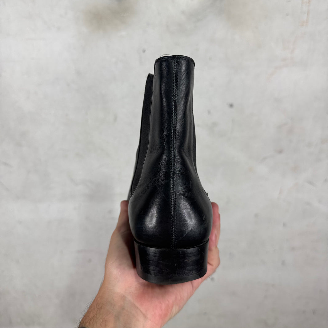 Saint Laurent Black Leather Wyatt Boots