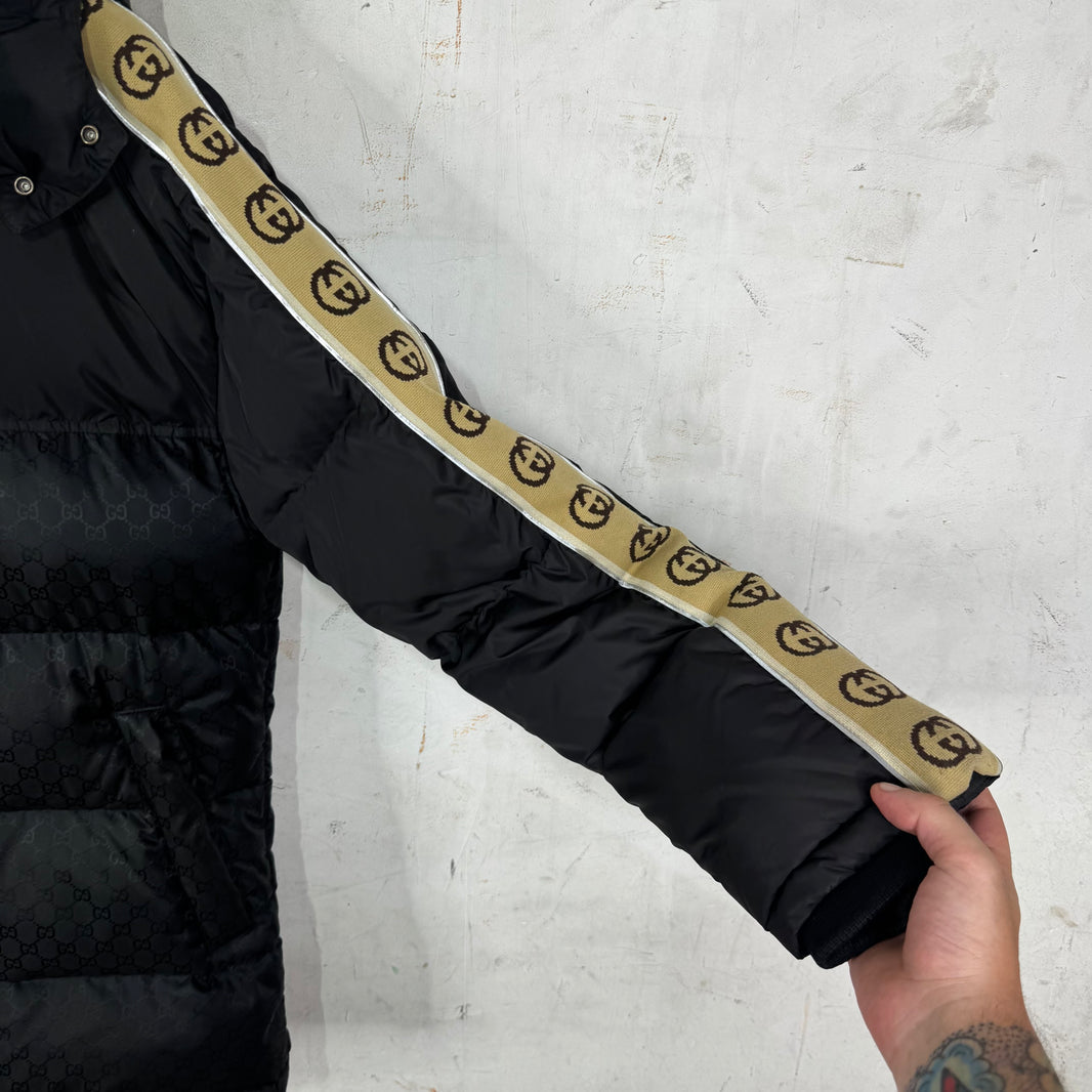 Gucci Monogram Interlock Striped Puffer Jacket