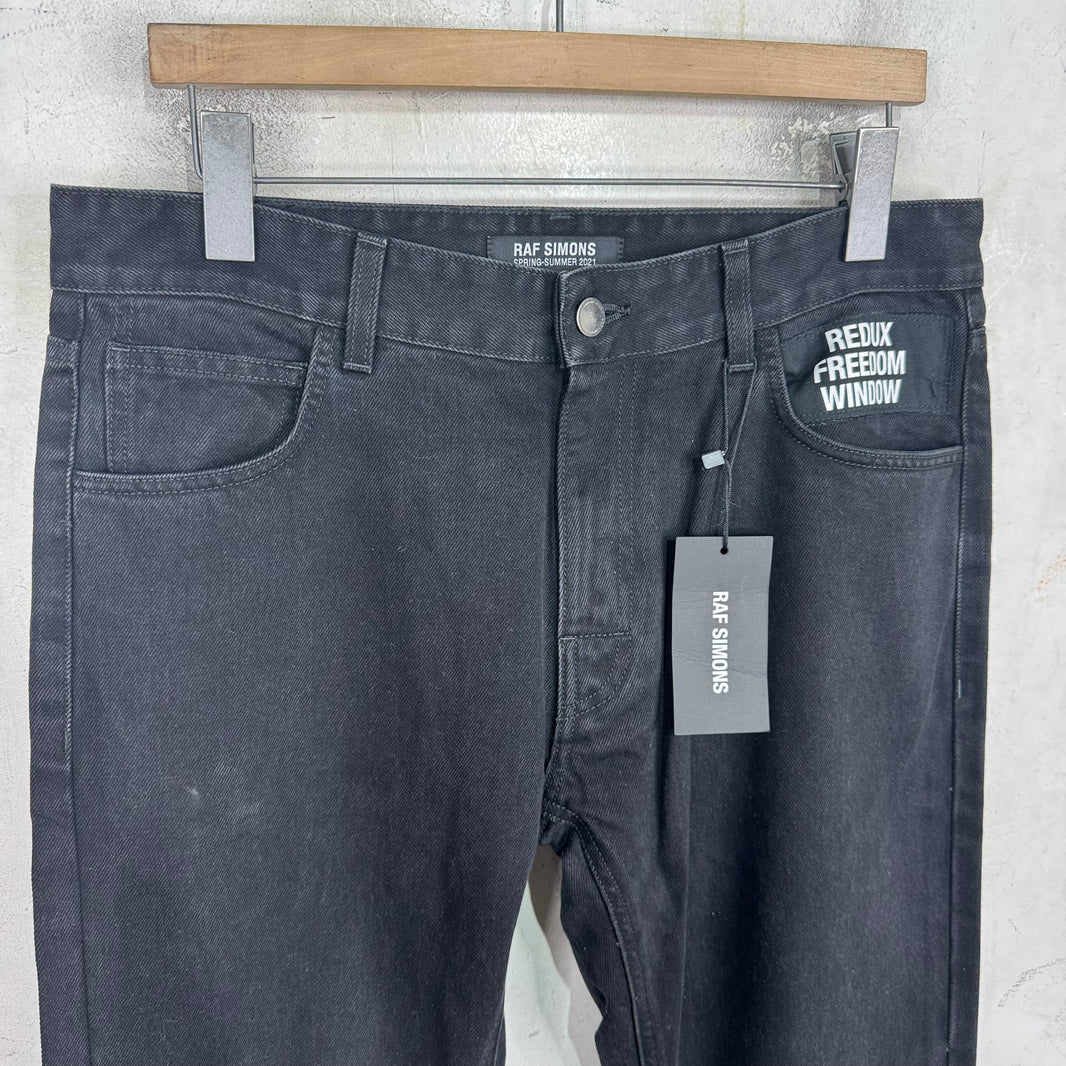 Raf Simons SS21 Black Redux Freedom Window Jeans