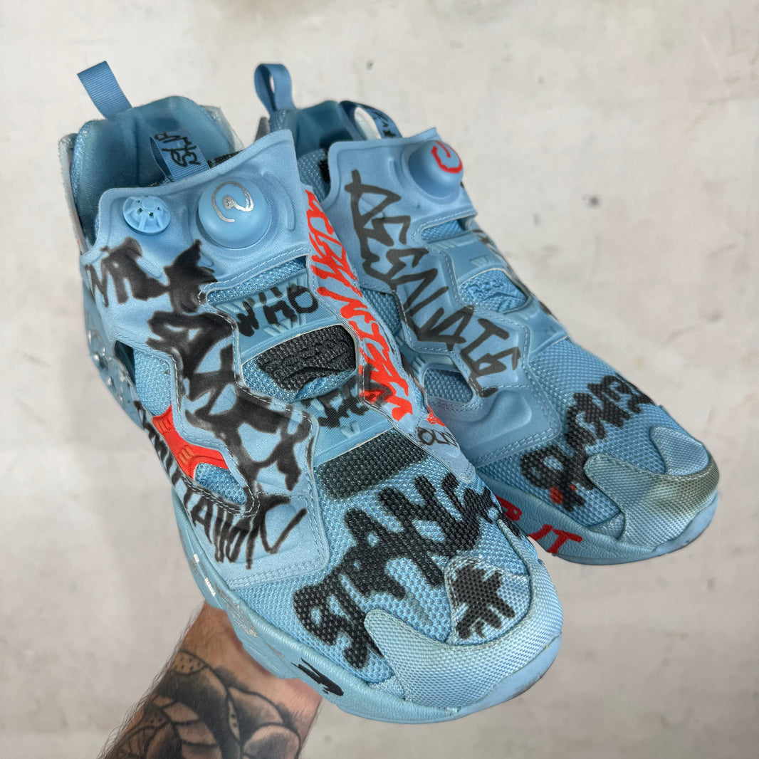 Vetements x Reebok Blue Grafitti Pumps