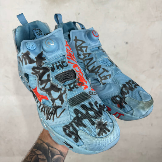 Vetements x Reebok Blue Grafitti Pumps