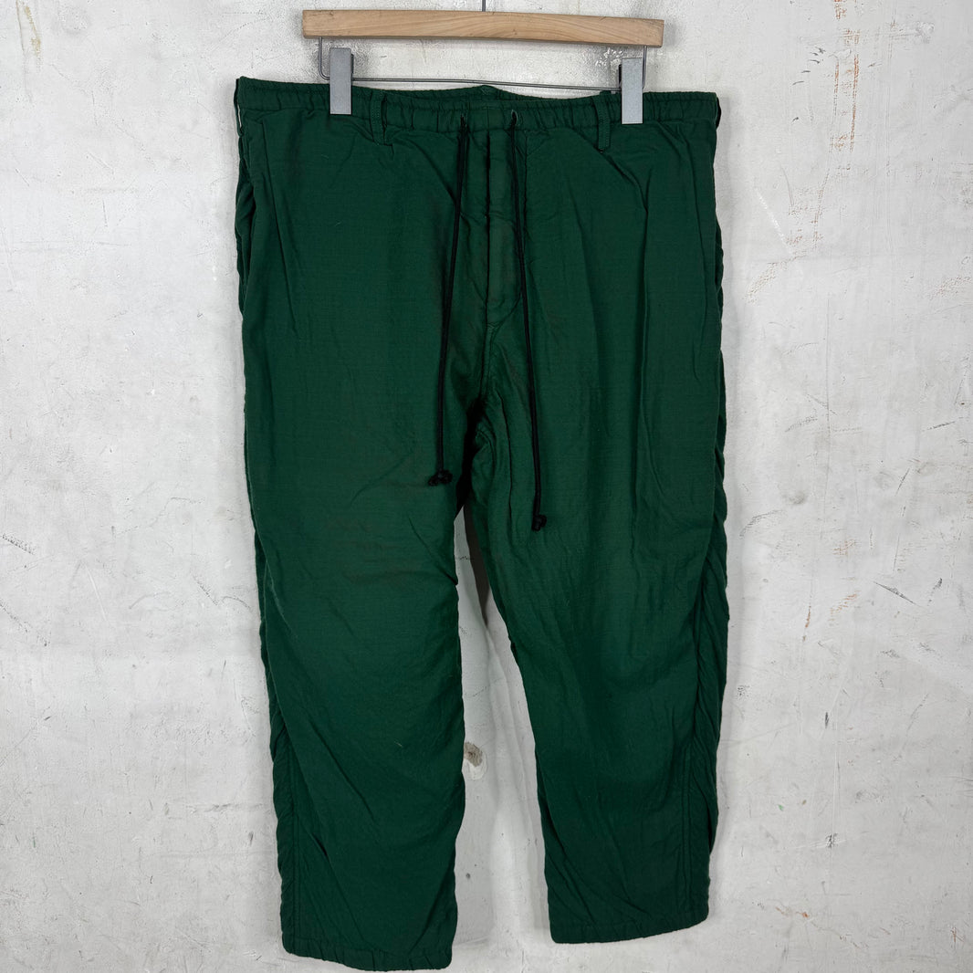 Yohji Yamamoto Green Wool Lined Pants