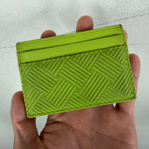 Bottega Veneta Green Rubber Intercciato Card Holder