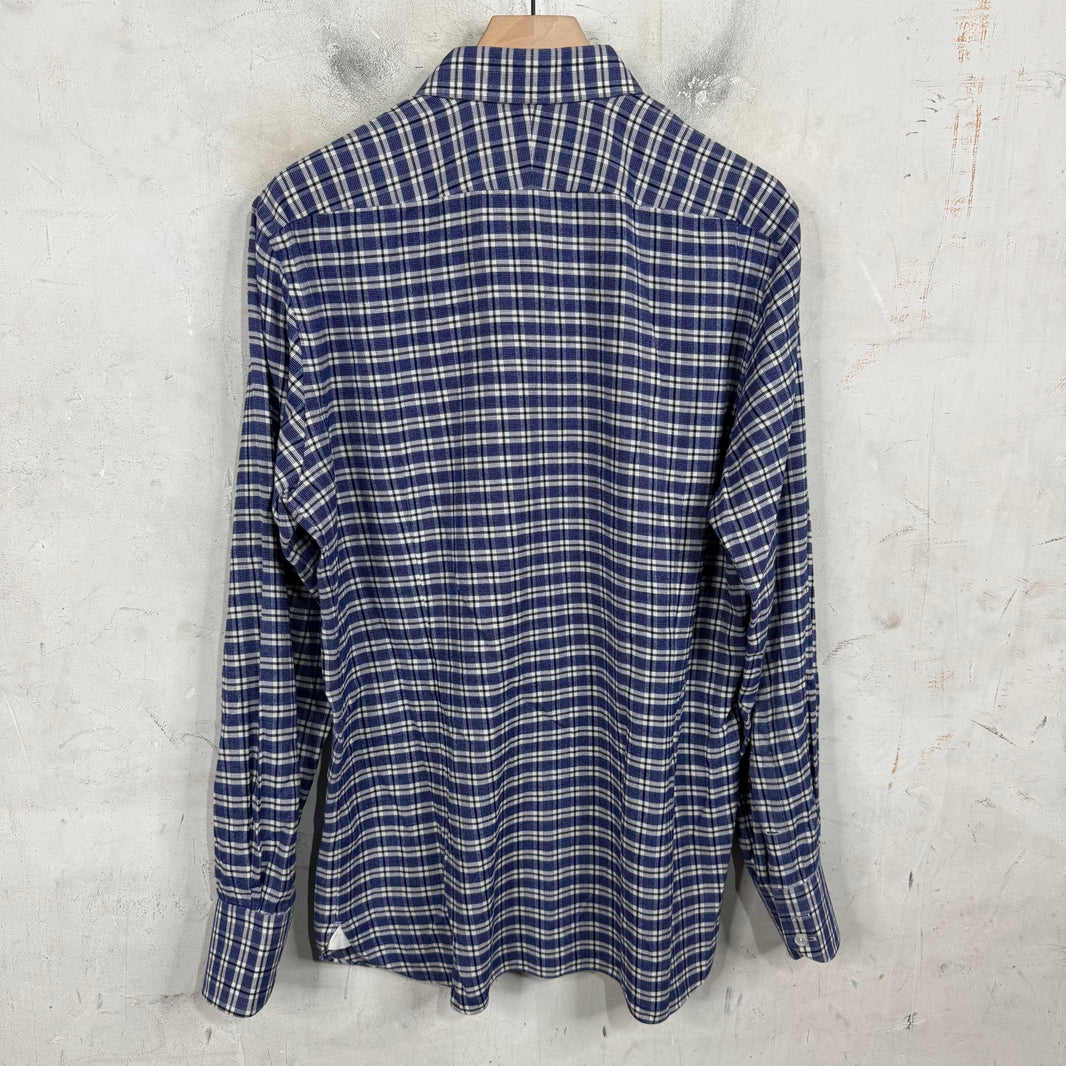 Tom Ford Blue Plaid Flannel Shirt