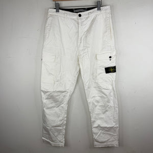Stone Island White Cargo Pants
