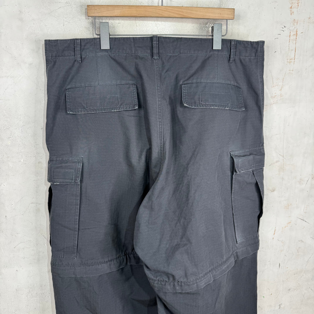 Balenciaga Grey Distressed Ripstop Convertible Cargos