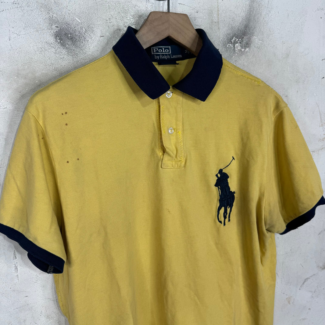 Ralph Lauren Pale Yellow/Navy Big Pony Polo