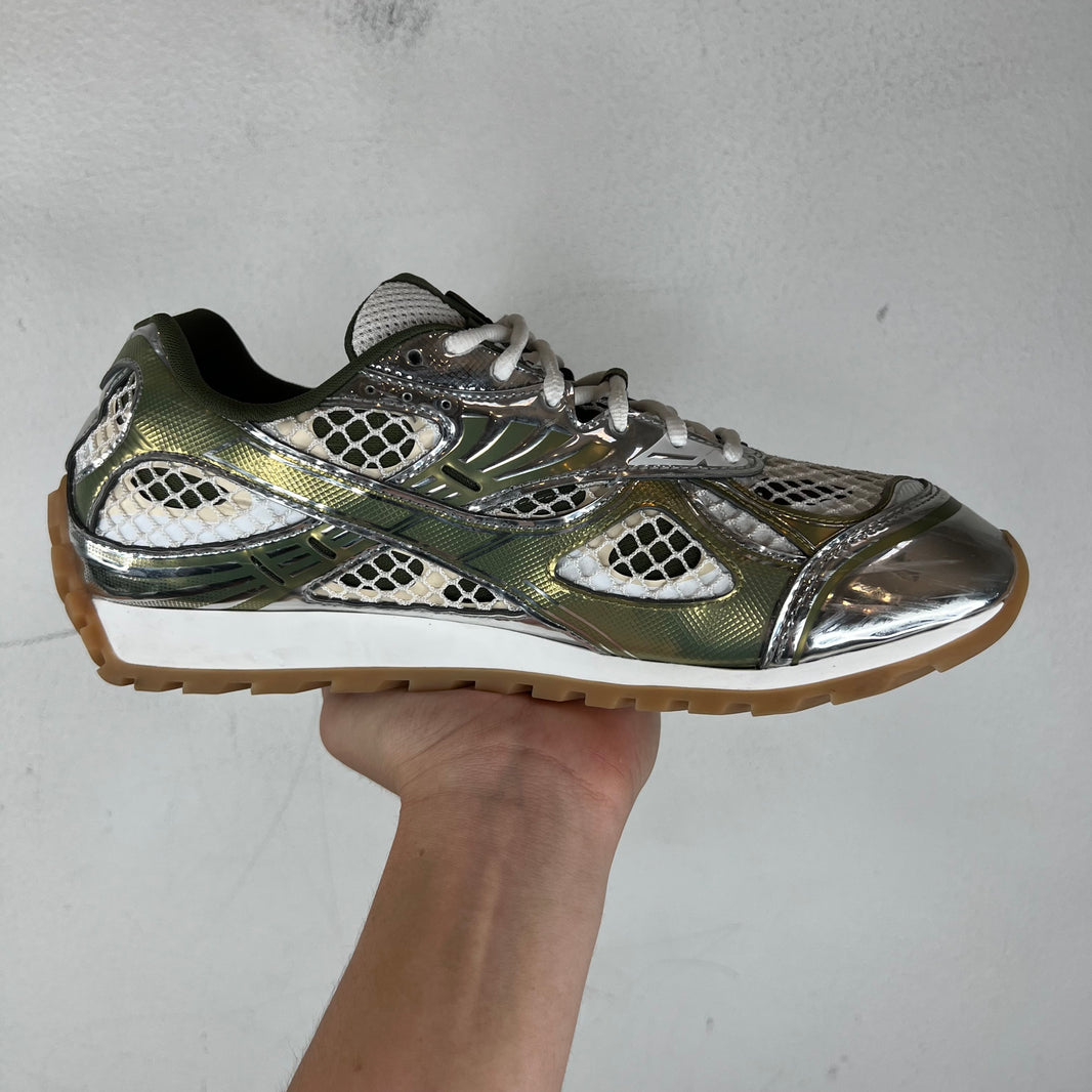 Bottega Veneta Green/Silver Orbit Sneakers
