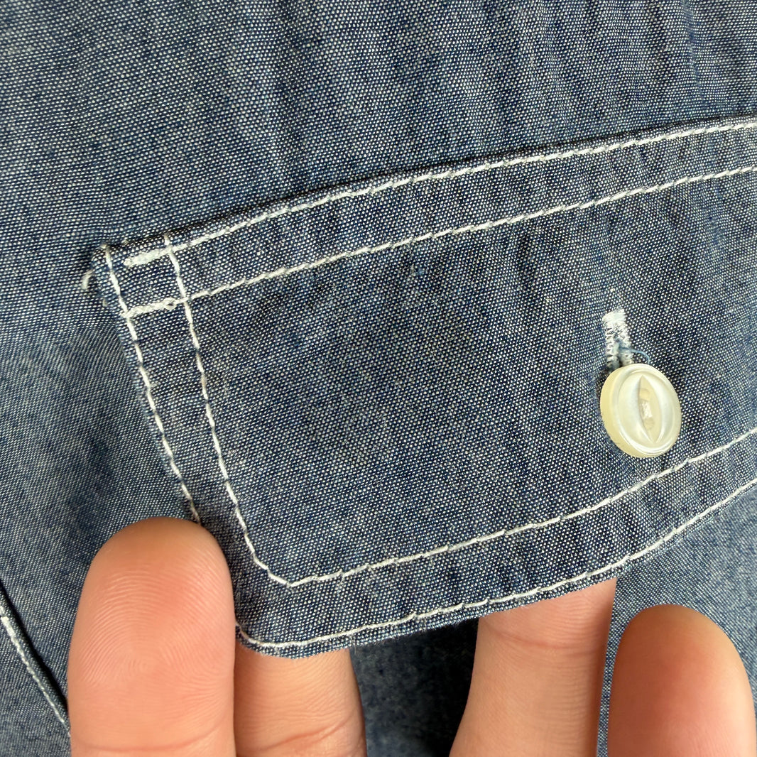 Stussy Dickies Blue Chainstitch Button Up Shirt
