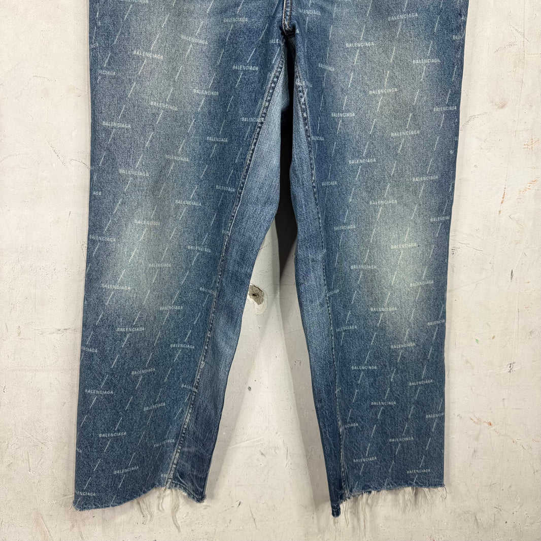Balenciaga AOP Monogram Lightwash Jeans