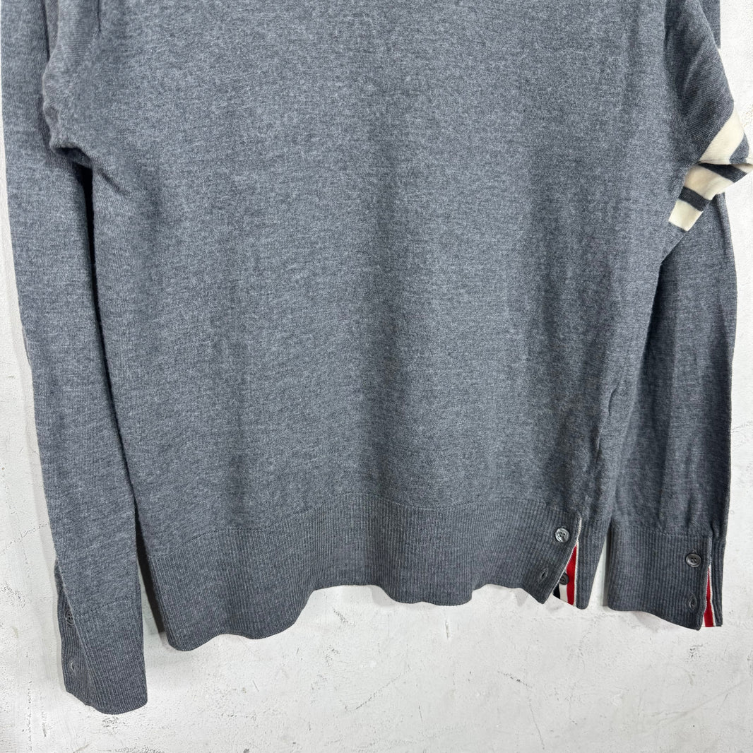 Thom Browne Grey Thin Striped Sweater