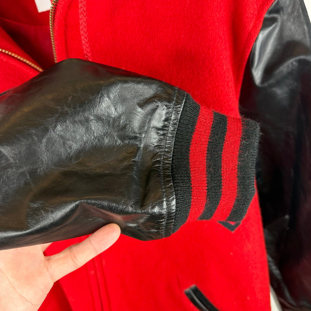 Supreme Red Arc Logo Varsity Jacket