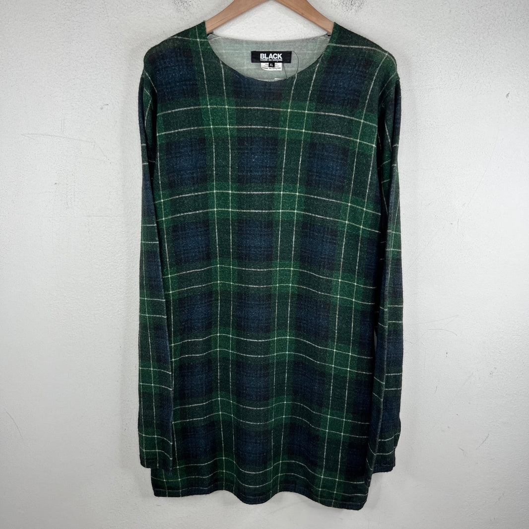CDG BLACK Plaid Check Wool Sweater