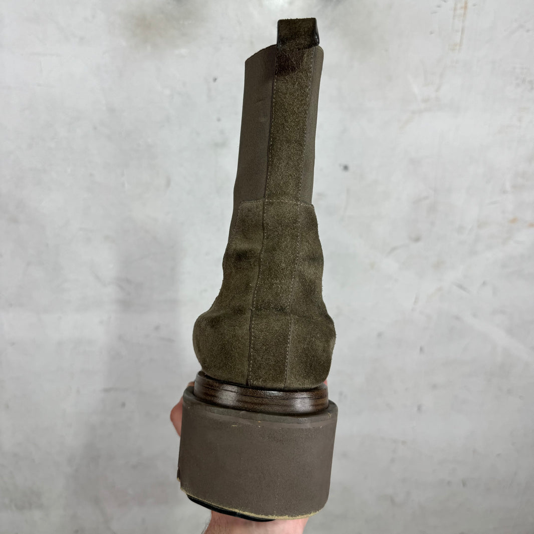 Rick Owens Suede Bogun Heel Boots