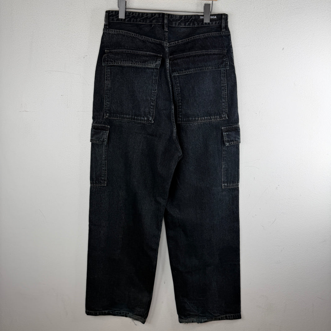 Balenciaga Dark Wash Cargo Jeans