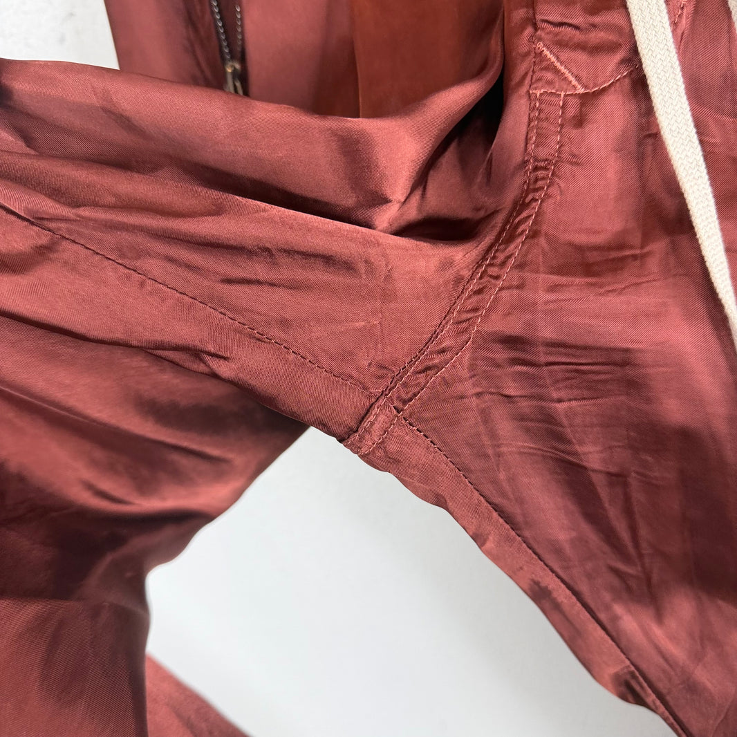 Rick Owens Red Cupro Track Pants