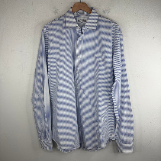 Maison Margiela Blue Striped Button Up LS Shirt