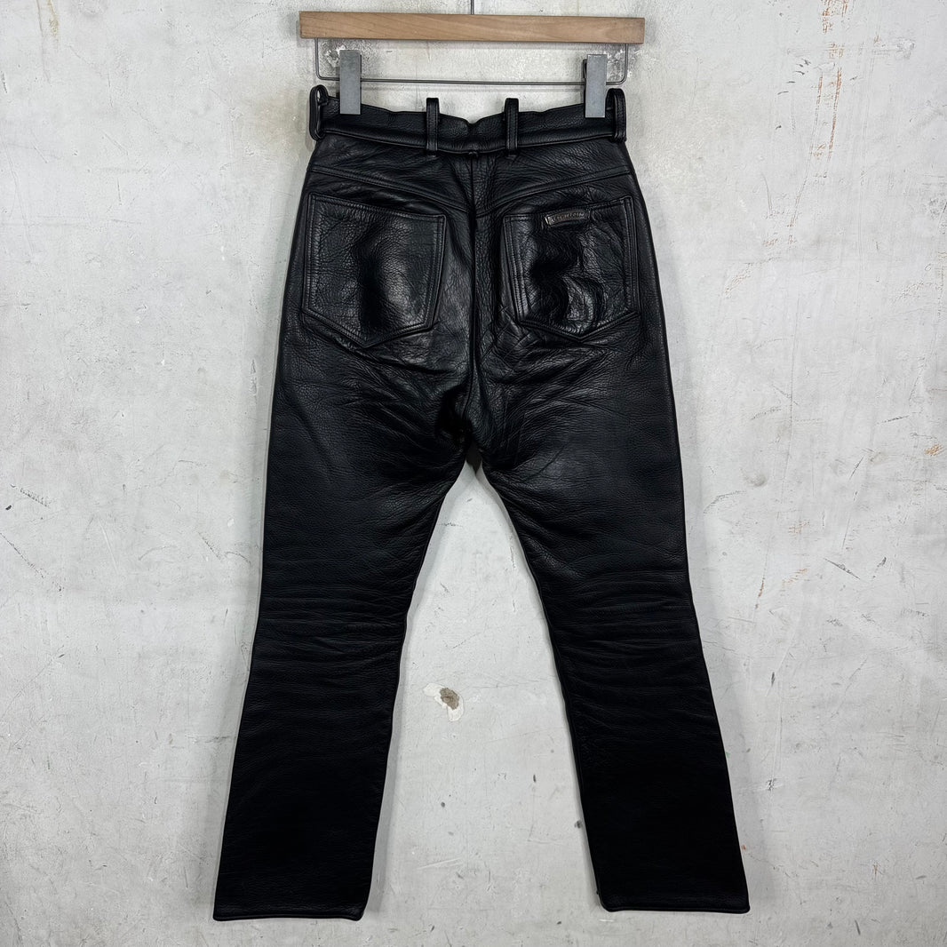 Chrome Hearts Heavy Leather Fleur Knee Pants