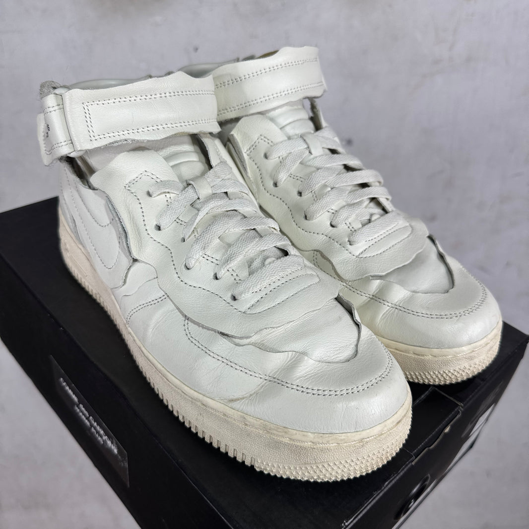 Nike x CDG White Paneled Mid AF1's