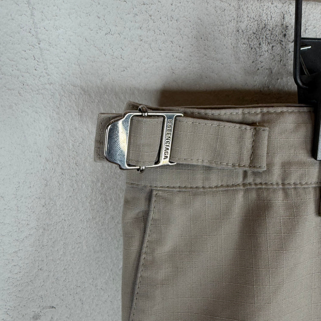 Balenciaga Flared Beige Convertible Cargo Pants