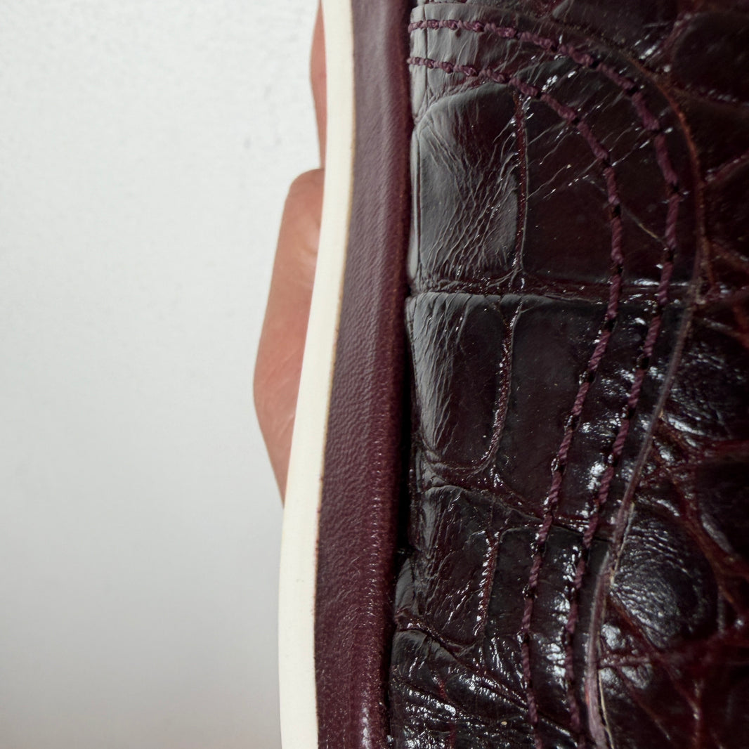 Chanel Croc Leather Embossed Sneakers