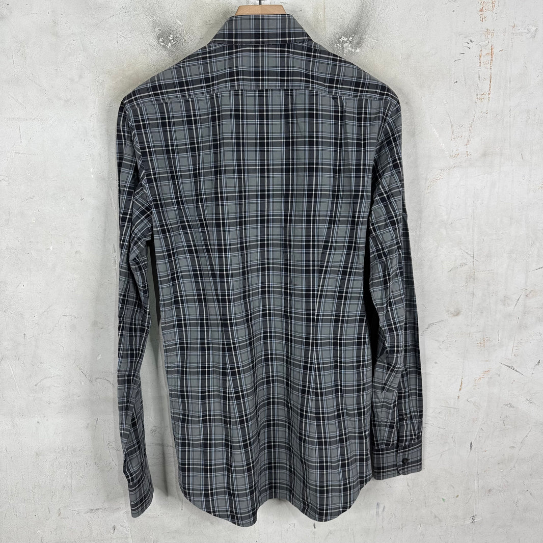 Prada Checkered Plaid Dress Shirt