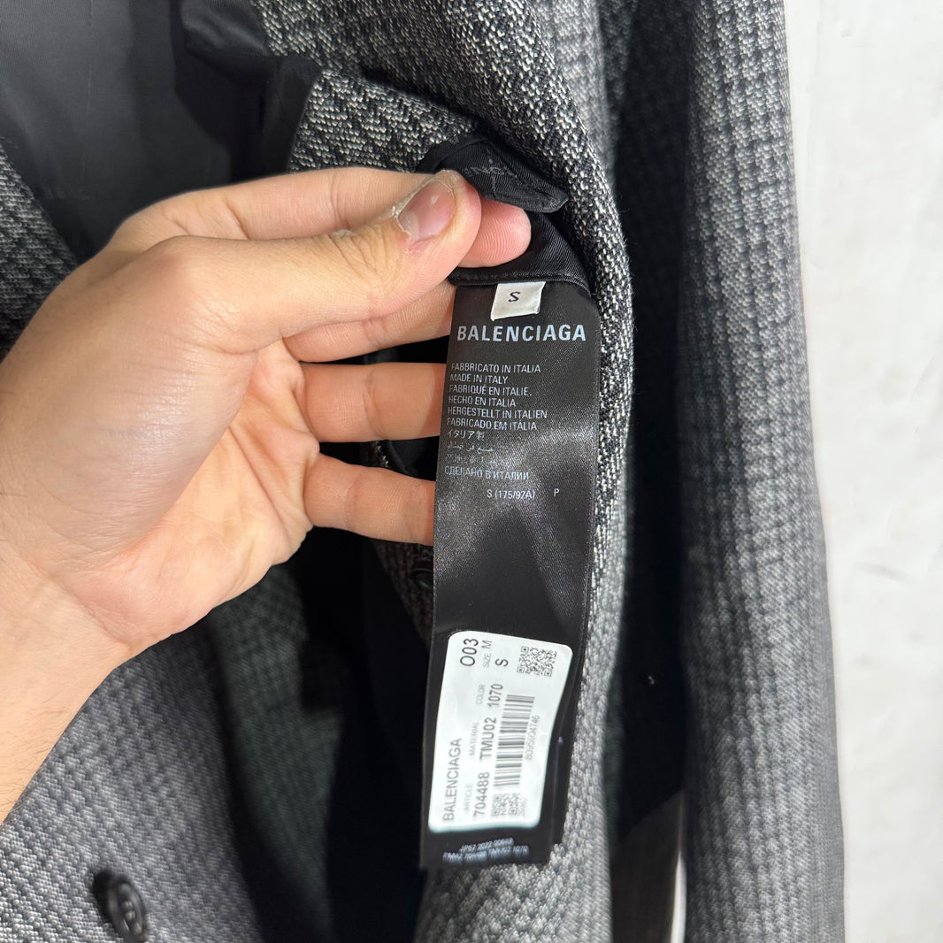Balenciaga Plaid Long Trench Coat